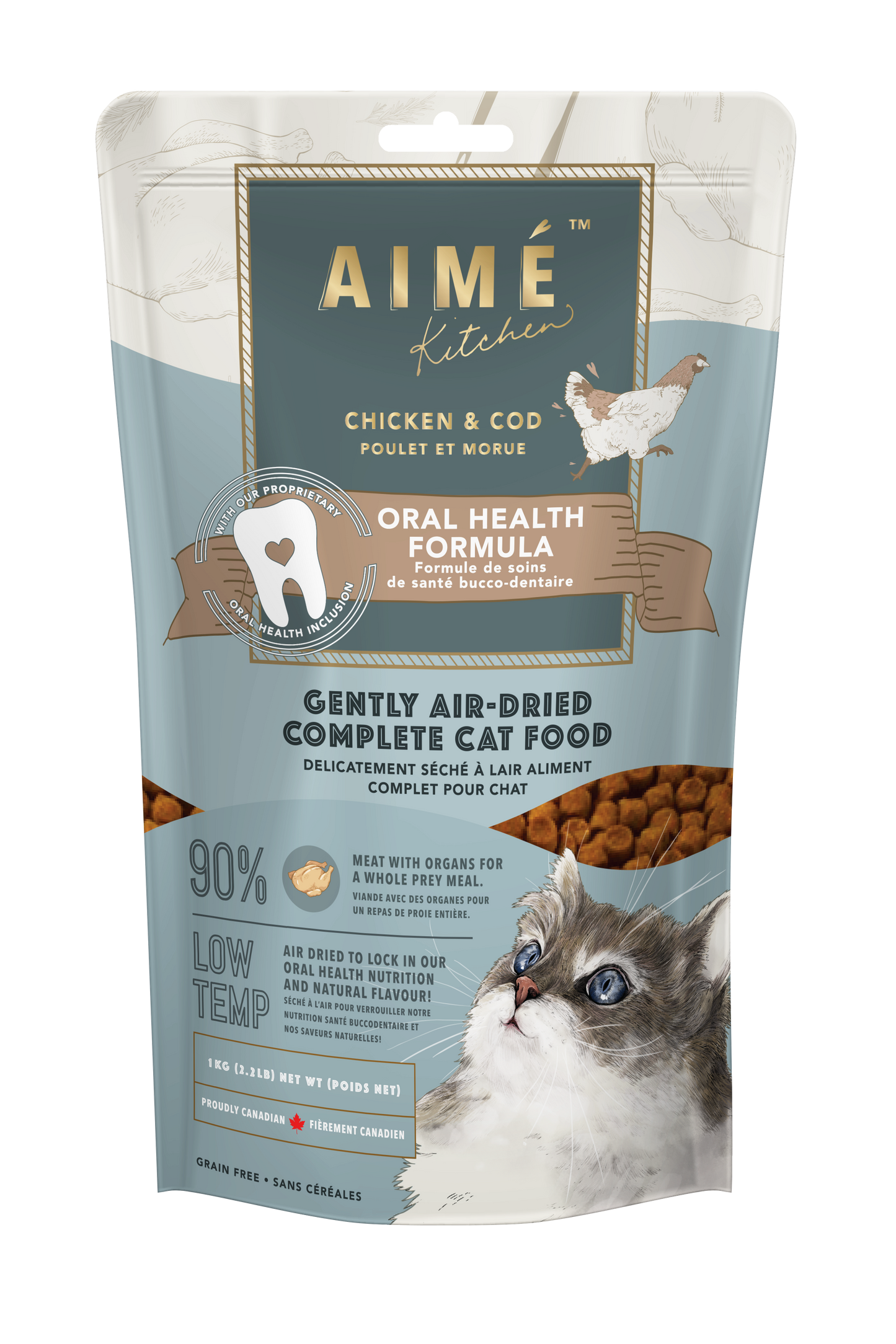 雞肉鱈魚風乾鮮肉 1kg - 貓用